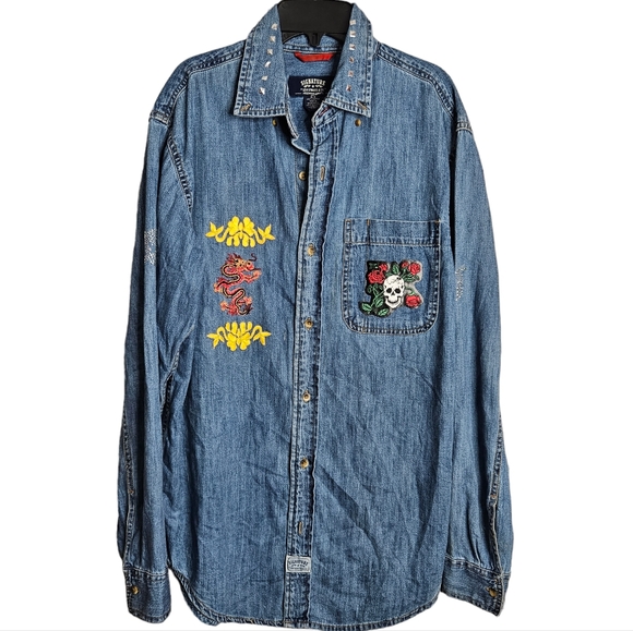 Levi's Tops - Levi's Signature Denim Chambray Long Sleeve Upcycled Shirt Button Front Unisex